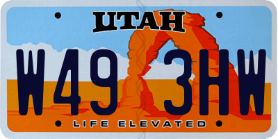 UT license plate W493HW