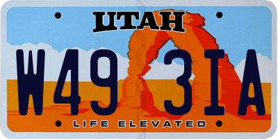 UT license plate W493IA