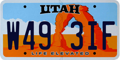 UT license plate W493IF