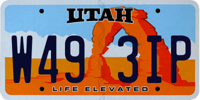 UT license plate W493IP