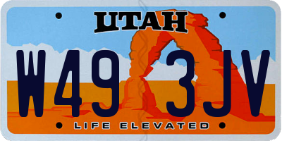 UT license plate W493JV