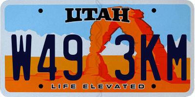 UT license plate W493KM