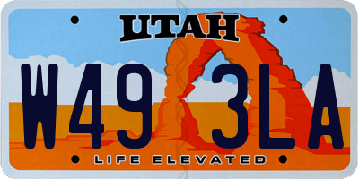 UT license plate W493LA