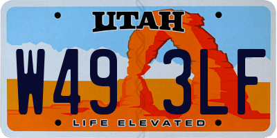 UT license plate W493LF