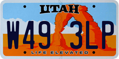 UT license plate W493LP