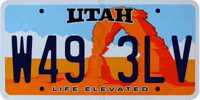 UT license plate W493LV