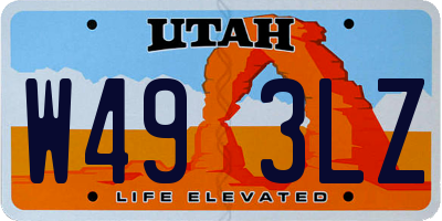 UT license plate W493LZ