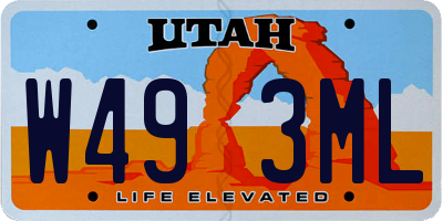 UT license plate W493ML