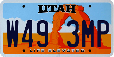 UT license plate W493MP