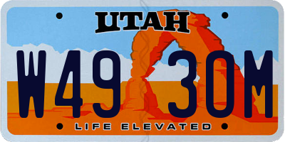 UT license plate W493OM
