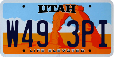 UT license plate W493PI