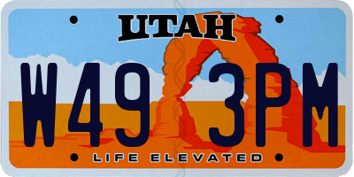 UT license plate W493PM