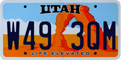 UT license plate W493QM