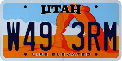 UT license plate W493RM