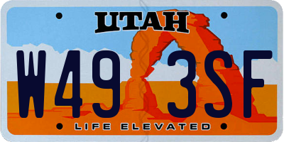 UT license plate W493SF