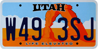 UT license plate W493SJ