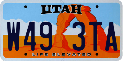UT license plate W493TA