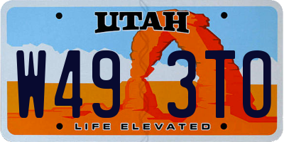 UT license plate W493TO