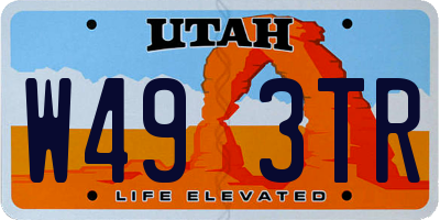 UT license plate W493TR