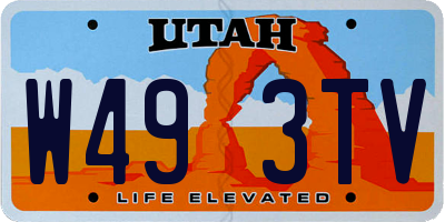 UT license plate W493TV