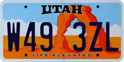 UT license plate W493ZL