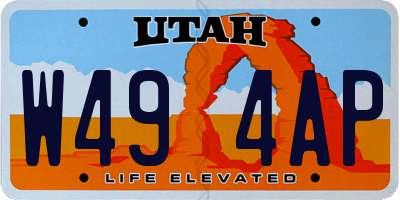 UT license plate W494AP