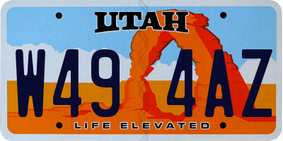 UT license plate W494AZ