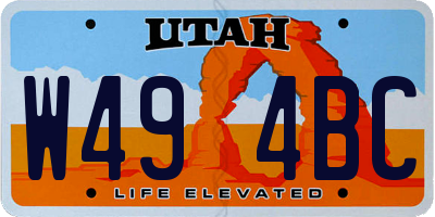 UT license plate W494BC