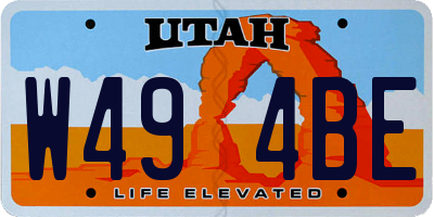 UT license plate W494BE
