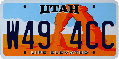 UT license plate W494CC