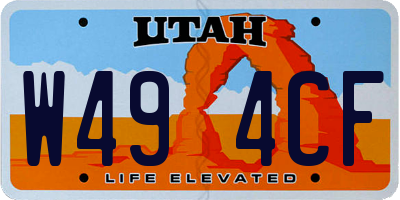UT license plate W494CF
