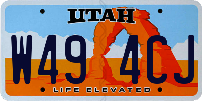 UT license plate W494CJ