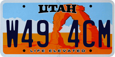 UT license plate W494CM