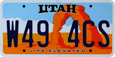 UT license plate W494CS