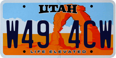 UT license plate W494CW