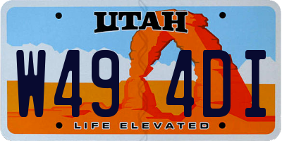 UT license plate W494DI