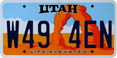 UT license plate W494EN