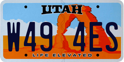 UT license plate W494ES