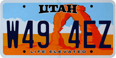 UT license plate W494EZ