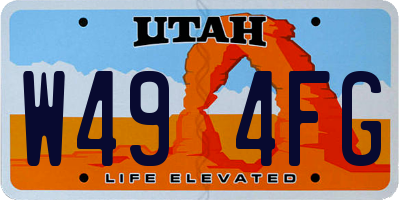 UT license plate W494FG