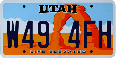 UT license plate W494FH