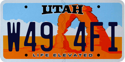 UT license plate W494FI