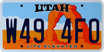 UT license plate W494FO