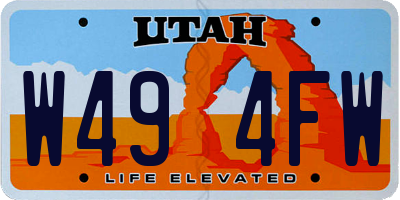 UT license plate W494FW