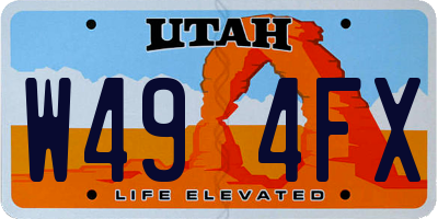 UT license plate W494FX