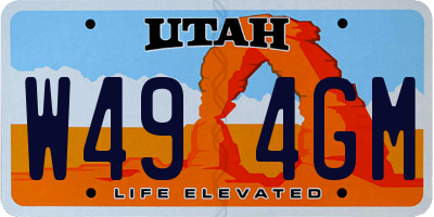 UT license plate W494GM