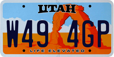 UT license plate W494GP