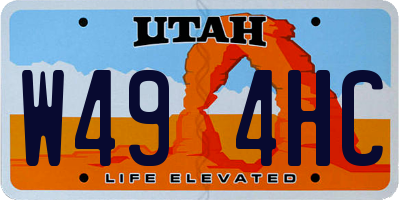 UT license plate W494HC