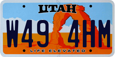 UT license plate W494HM