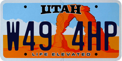 UT license plate W494HP